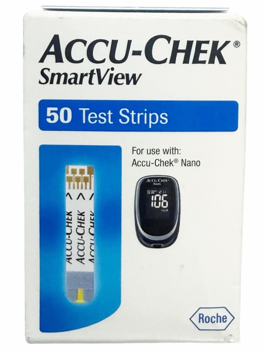ACCU-CHEK SmartView Glucose Test Strips 50 Count ~ Exp 3/26 ~ New / Sealed Box